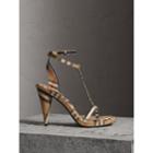 Burberry Burberry Vintage Check Cotton High-heel Sandals, Size: 38, Yellow
