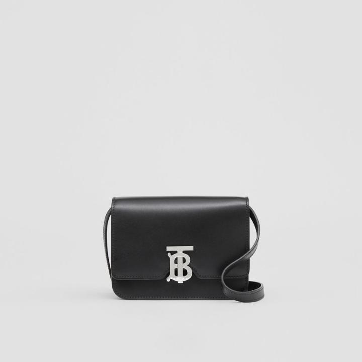 Burberry Burberry Mini Leather Tb Bag, Black