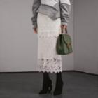 Burberry Burberry Embroidered Tulle Panelled Skirt, Size: 00, White