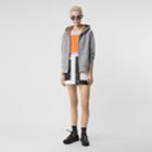 Burberry Burberry Vintage Check Detail Jersey Hooded Top, Grey