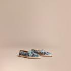 Burberry Burberry British Seaside Print Cotton Espadrilles, Size: 43, Green