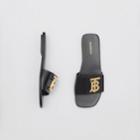 Burberry Burberry Monogram Motif Leather Sandals, Size: 35.5