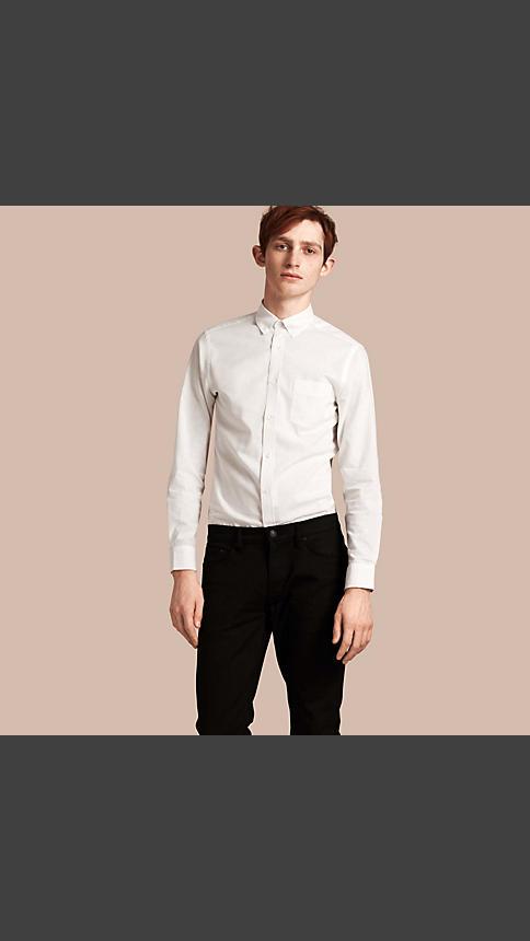 Burberry Button-down Collar Cotton Linen Shirt