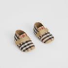 Burberry Burberry Childrens Vintage Check Cotton Booties, Size: 4, Beige