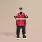 Burberry Burberry Check Cotton Twill Shirt, Size: 12m, Red