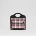 Burberry Burberry Mini Tartan Nylon And Leather Pocket Bag, Red