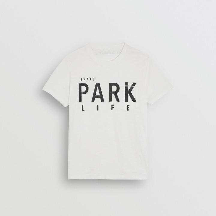 Burberry Burberry Childrens Skate Park Life Cotton T-shirt, Size: 12y, White