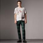 Burberry Burberry Sketch Print Cotton T-shirt, Size: L, Grey