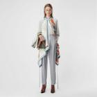 Burberry Burberry Animalia Print Silk Scarf Detail Knitted Top, Size: Xl, White