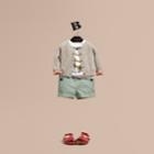 Burberry Burberry Button Detail Cotton And Linen Shorts, Size: 18m, Green