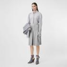 Burberry Burberry Box-pleat Detail Technical Wool Jersey A-line Skirt, Size: 04, Grey