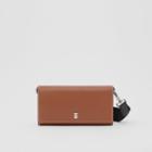 Burberry Burberry Grainy Leather Wallet With Detachable Strap, Brown