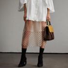 Burberry Burberry Macram Lace Peplum Skirt, Size: 12, White