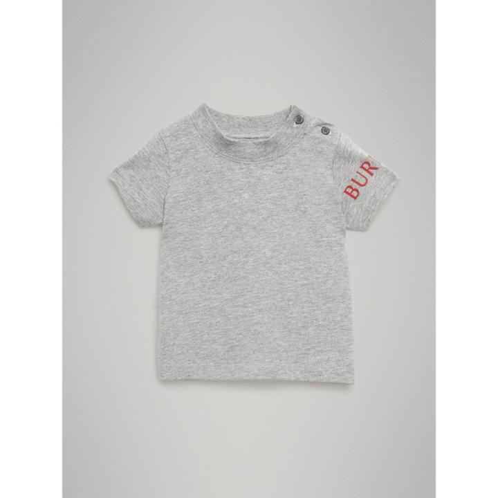 Burberry Burberry Logo Print Cotton T-shirt, Size: 12m, Grey