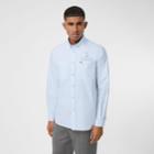 Burberry Burberry Swan And Slogan Appliqu Cotton Oversized Shirt, Size: M, Blue