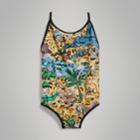Burberry Burberry Seaside Print One-piece Swimsuit, Size: 8y