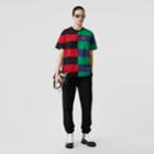 Burberry Burberry Contrast Stripe Cotton Oversized T-shirt, Red