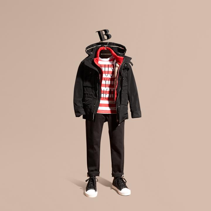 Burberry Burberry Showerproof Field Jacket With Detachable Down-filled Warmer, Size: 6y, Black