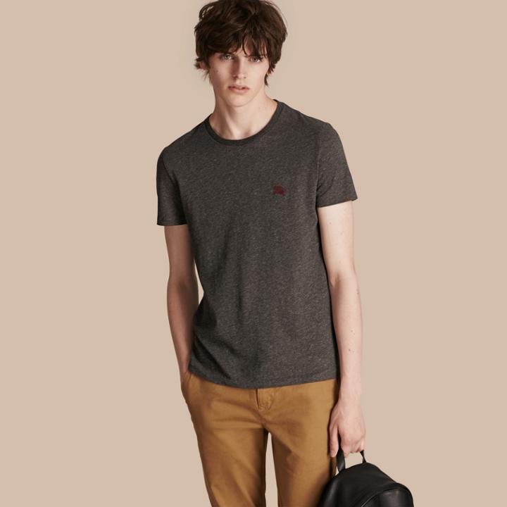Burberry Burberry Liquid-soft Cotton T-shirt, Grey