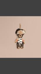 Burberry Thomas Bear Charm In Cashmere And Calfskin