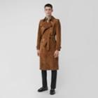 Burberry Burberry Suede Trench Coat, Size: 34, Brown
