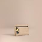 Burberry Burberry Two-tone Trench Leather Wristlet Pouch, Grey