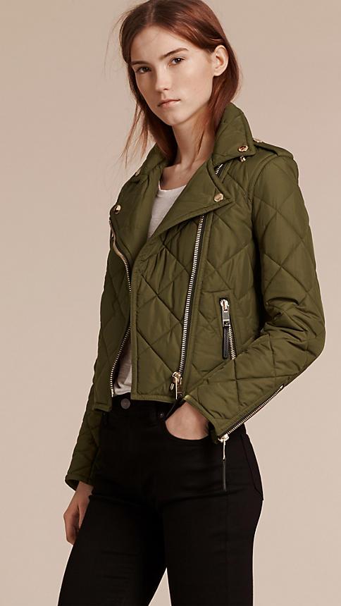 Burberry Zip Detail Diamond Quilted Jacket