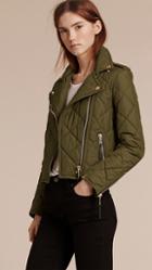 Burberry Zip Detail Diamond Quilted Jacket