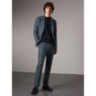 Burberry Burberry Soho Fit Wool Trousers, Size: 40, Blue