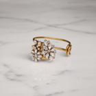 Burberry Burberry Crystal Daisy Brass Cuff, Size: M, White