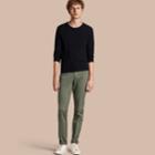Burberry Burberry Slim Fit Stretch Cotton Trousers, Size: 42, Green