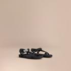 Burberry Burberry Three-point Strap Ripstop Sandals, Size: 43, Black
