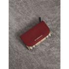 Burberry Burberry Leather And Haymarket Check Mini Wallet, Red