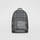Burberry Burberry Ekd London Check And Leather Backpack, Grey