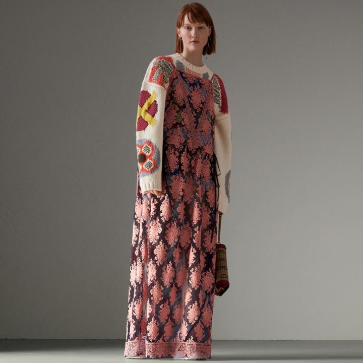 Burberry Burberry Floral-embroidered Sleeveless Dress, Size: 00