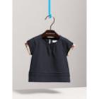 Burberry Burberry Pleat And Check Detail Cotton T-shirt, Size: 12m, Blue