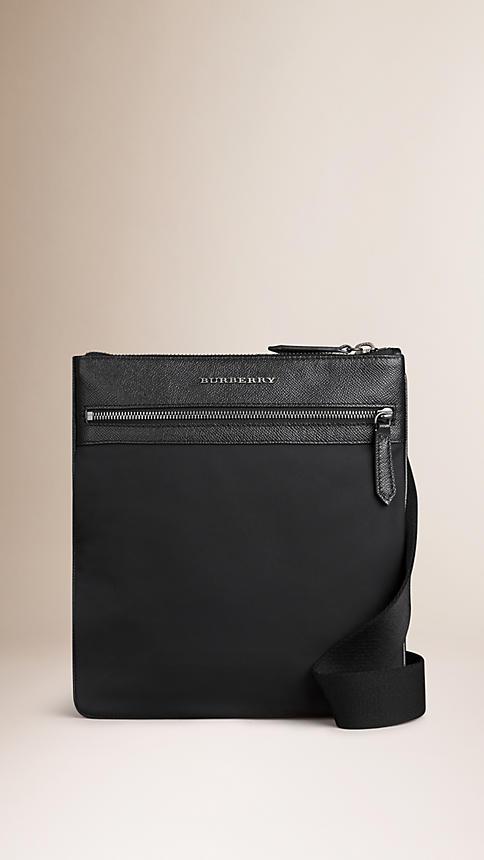Burberry Slim Crossbody Bag With Leather Trim