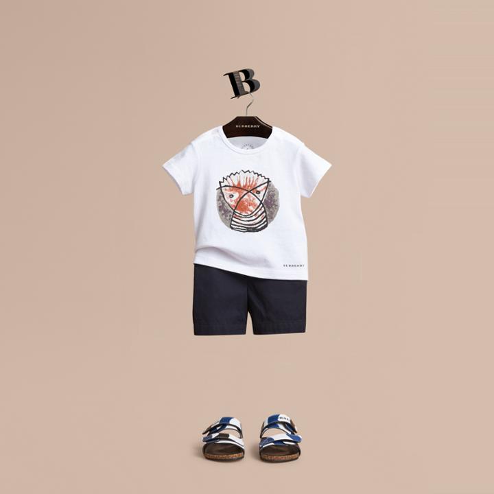 Burberry Burberry Pallas Heads Print Cotton T-shirt, Size: 3y, White
