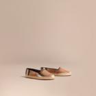 Burberry Burberry Leather Trim Canvas Check Espadrilles, Size: 37.5, Brown