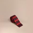 Burberry Burberry Slim Cut Two-tone Knitted Silk Tie, Red