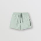 Burberry Burberry Childrens Logo Print Drawcord Swim Shorts, Size: 6m, Pale Opal