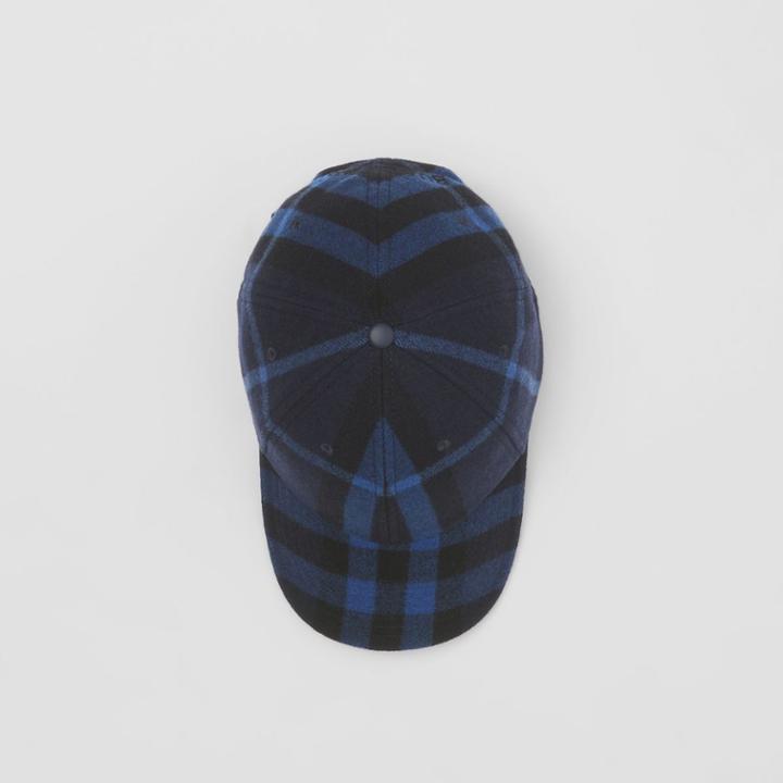 Burberry Burberry Check Wool Cashmere Baseball Cap, Size: Xl