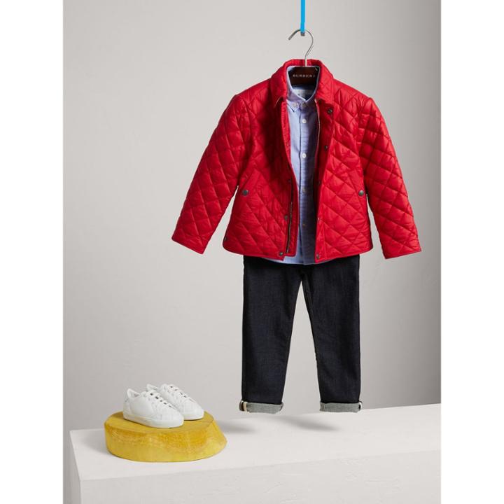 Burberry Burberry Diamond Quilted Jacket, Size: 8y, Red