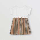 Burberry Burberry Childrens Icon Stripe Cotton Dress, Size: 12m, White