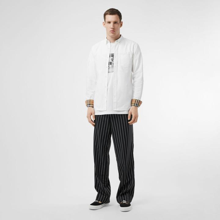 Burberry Burberry Button-down Collar Cotton Oxford Shirt, White