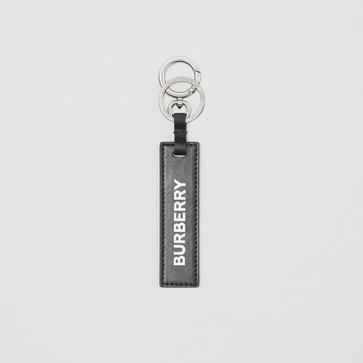 Burberry Burberry Kingdom Print Leather Key Ring, Black