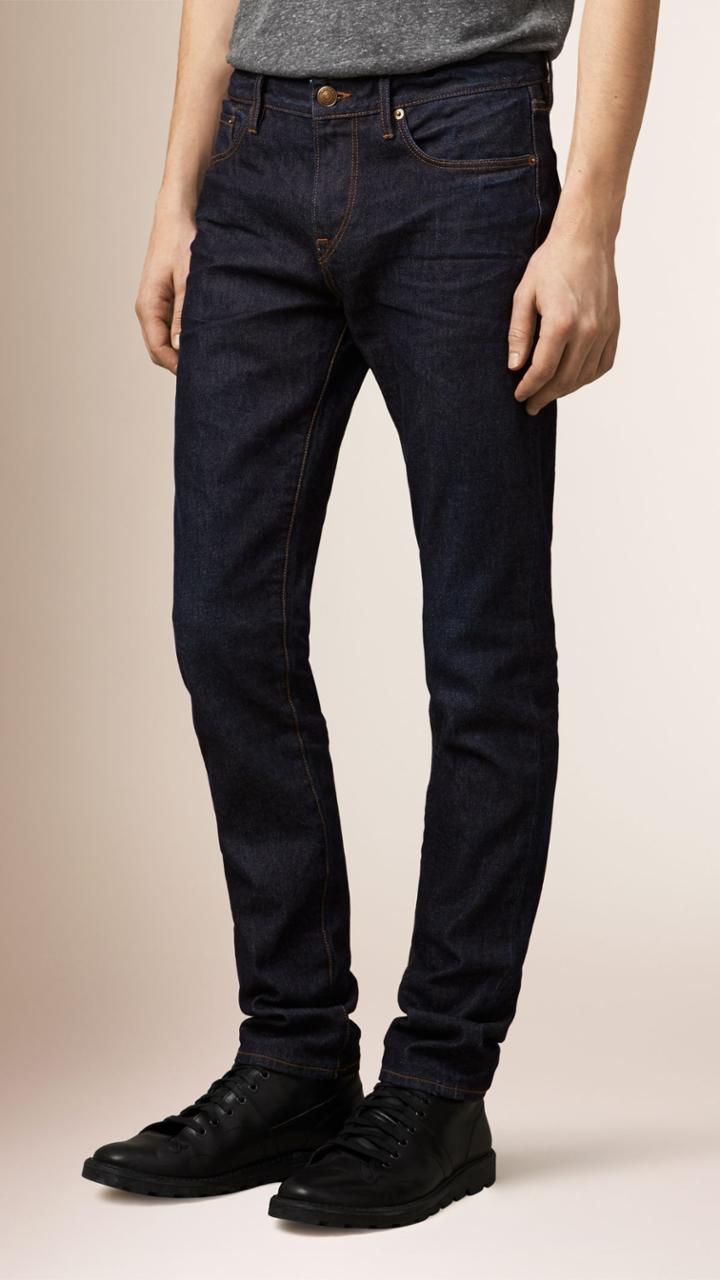 Burberry Burberry Slim Fit Resinated Jeans, Size: 38r, Blue
