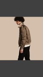 Burberry Satin Bomber Jacket With Check Undercollar