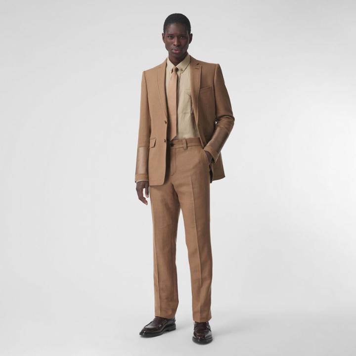 Burberry Burberry Wool Ramie Cropped Tailored Trousers, Size: 48