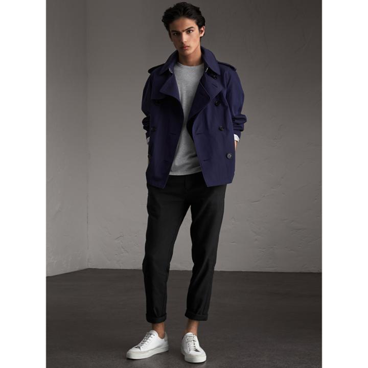 Burberry Burberry Unisex Tropical Gabardine Trench Jacket, Size: Xs, Blue